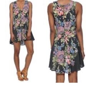 Free People Back Yard Party Floral Mini Dress